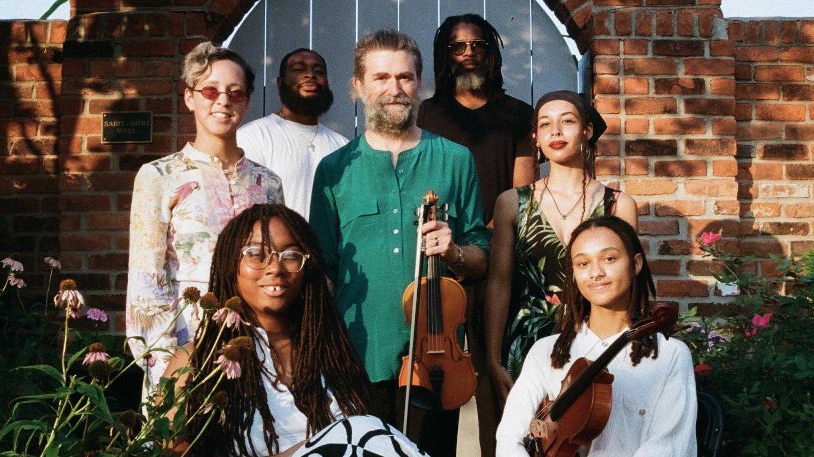 white flowers musical group with instruments