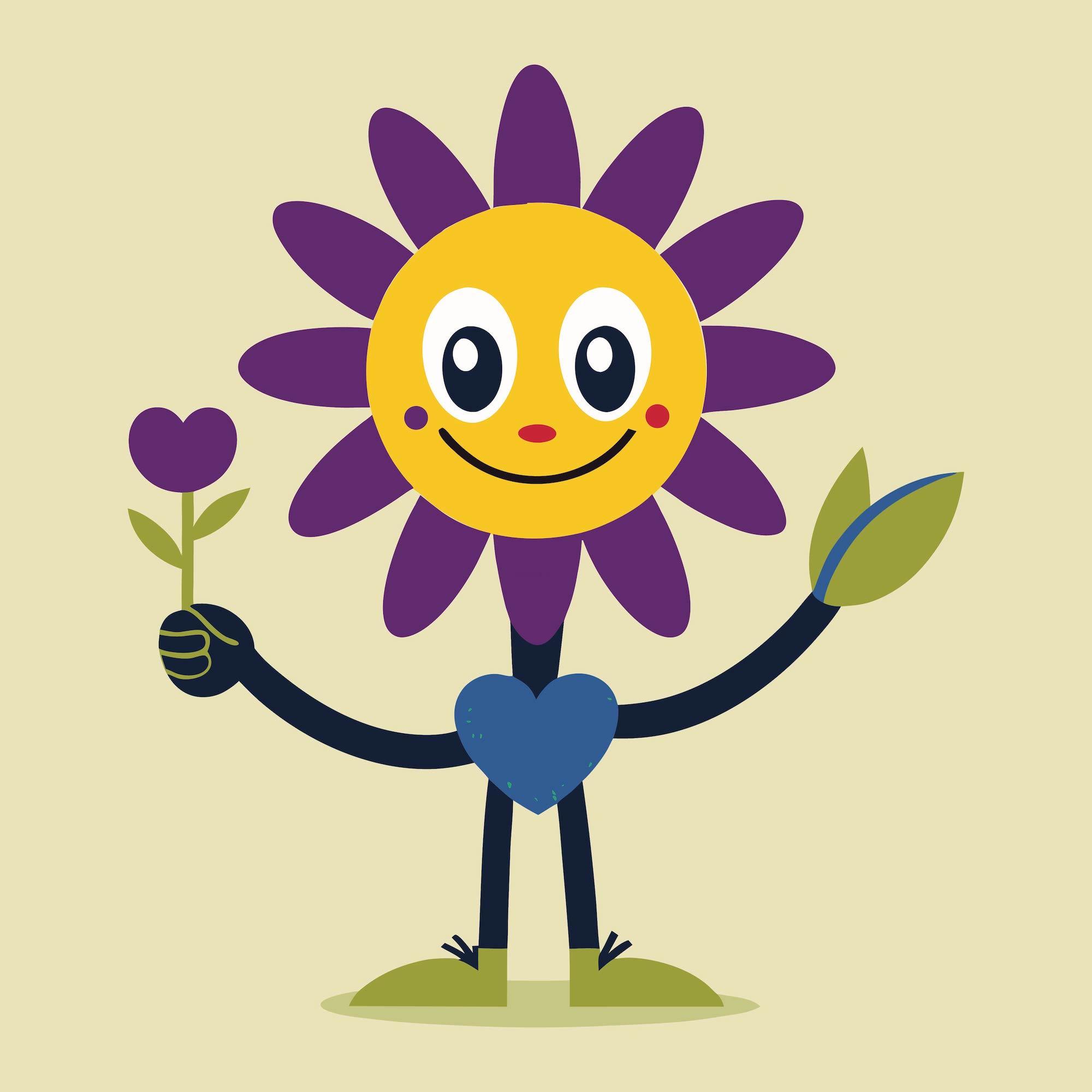 cartoon flower smiling