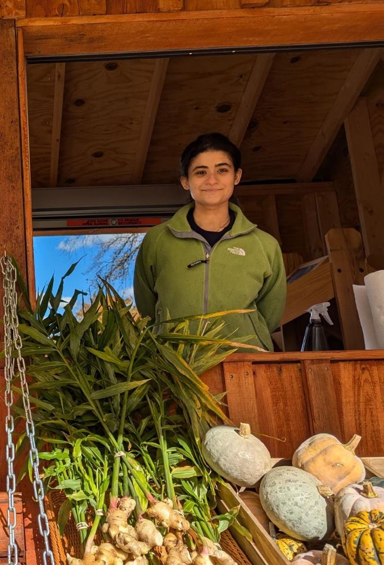 Yumna Dagher woking at the Farm Stand