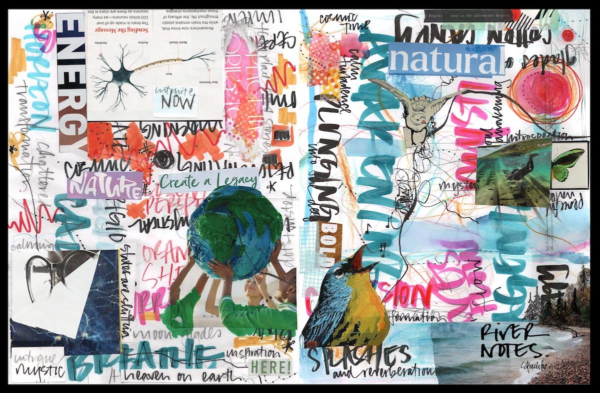 collage of nature images and words 