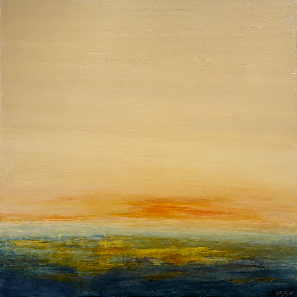 painting of golden sky