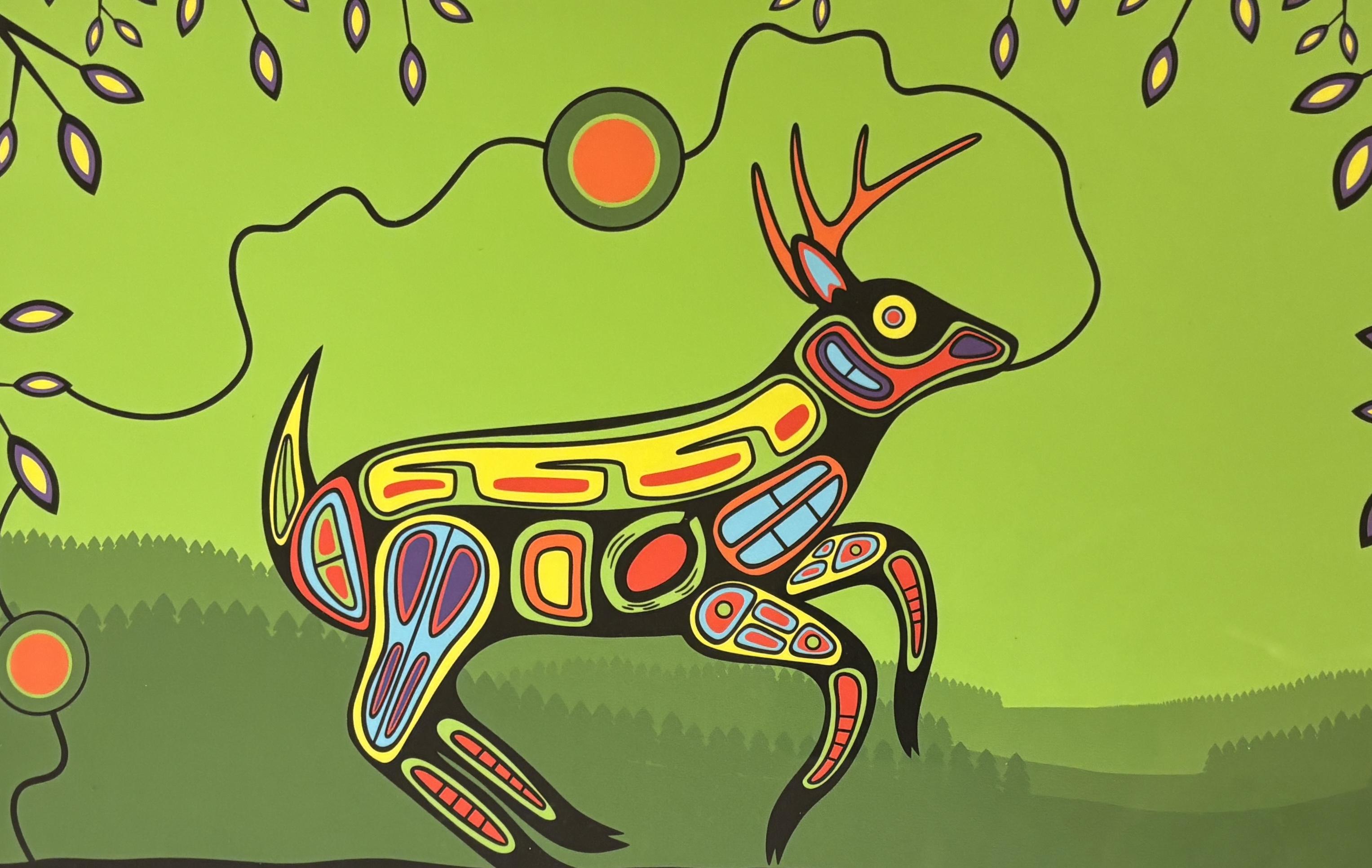 Jack Johnson artwork with a deer on green background