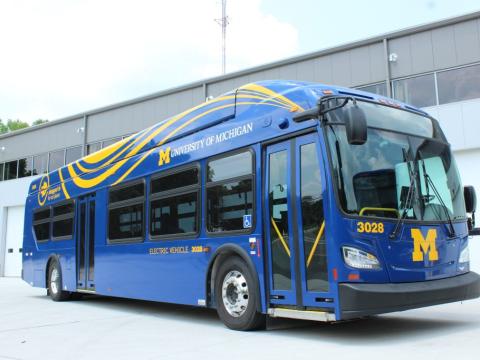 Blue UM bus
