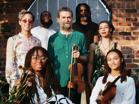 white flowers musical group with instruments