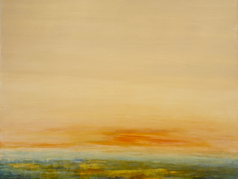 painting of golden sky