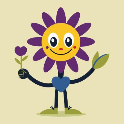 cartoon flower smiling