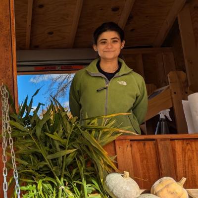 Yumna Dagher woking at the Farm Stand 
